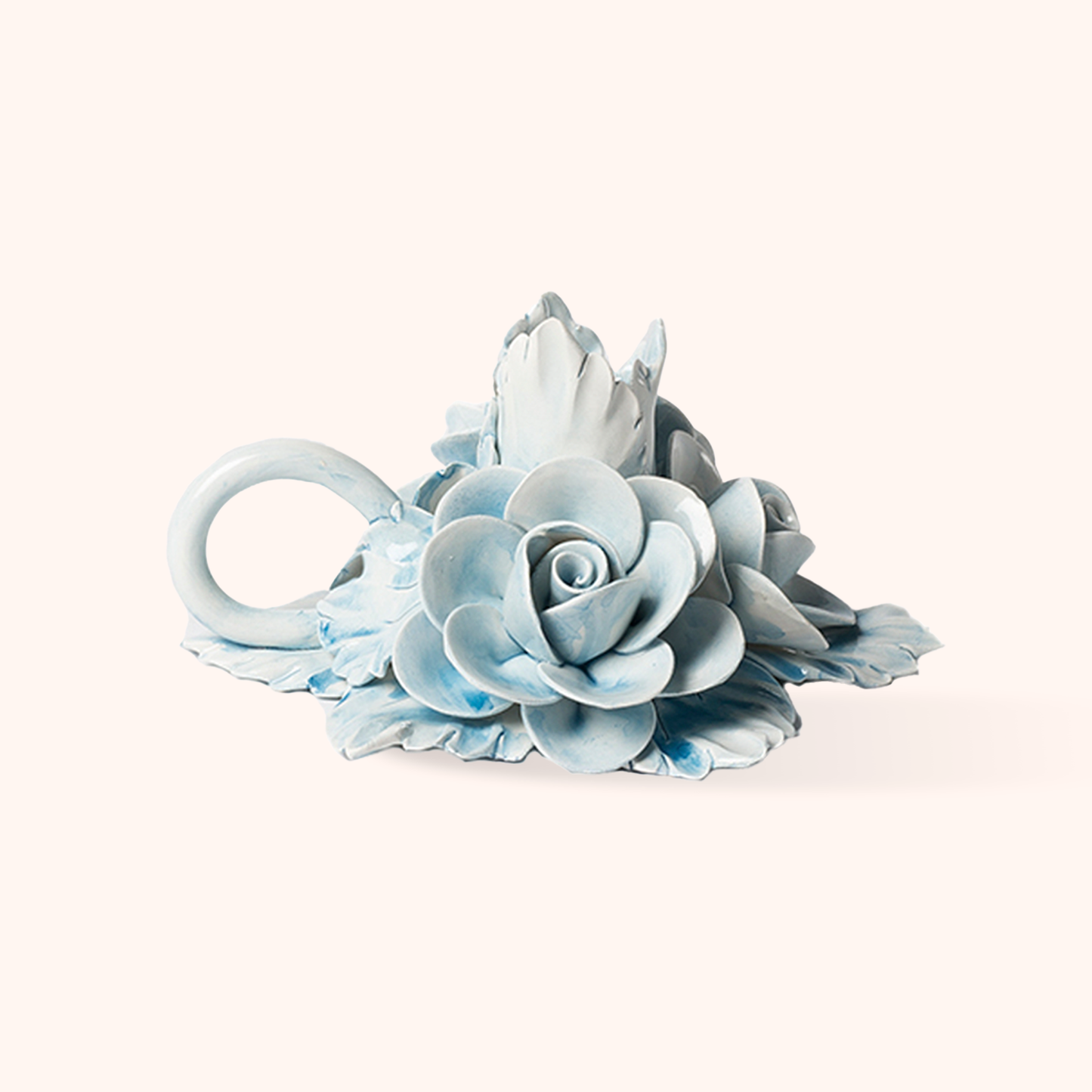 Portacandela con Anello Azzurro