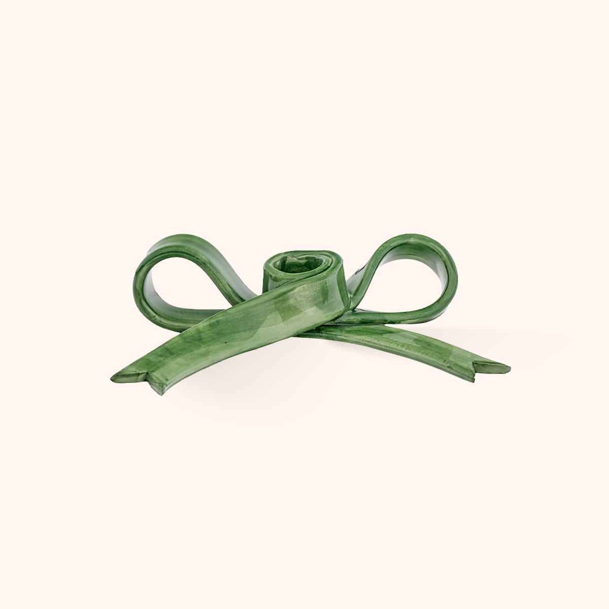 Green Bow Candle Holder