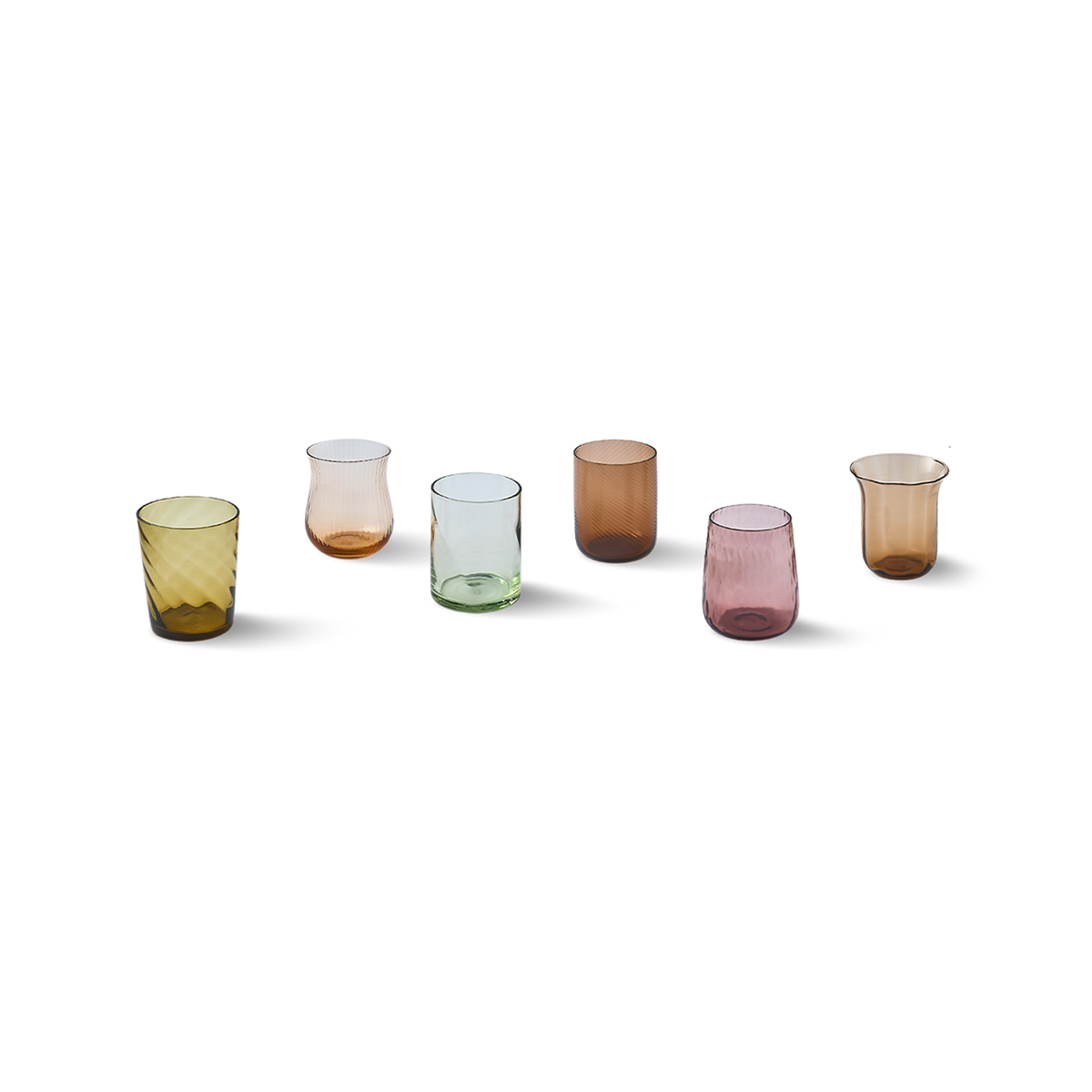 Set 6 Tumblers Textures Amber/Pink Nuances