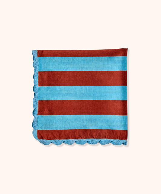 Set 2 Tovaglioli Double Face Azzurro/Bordeaux