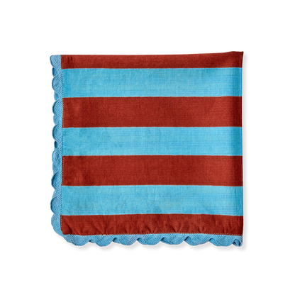 Set 2 Tovaglioli Double Face Azzurro/Bordeaux