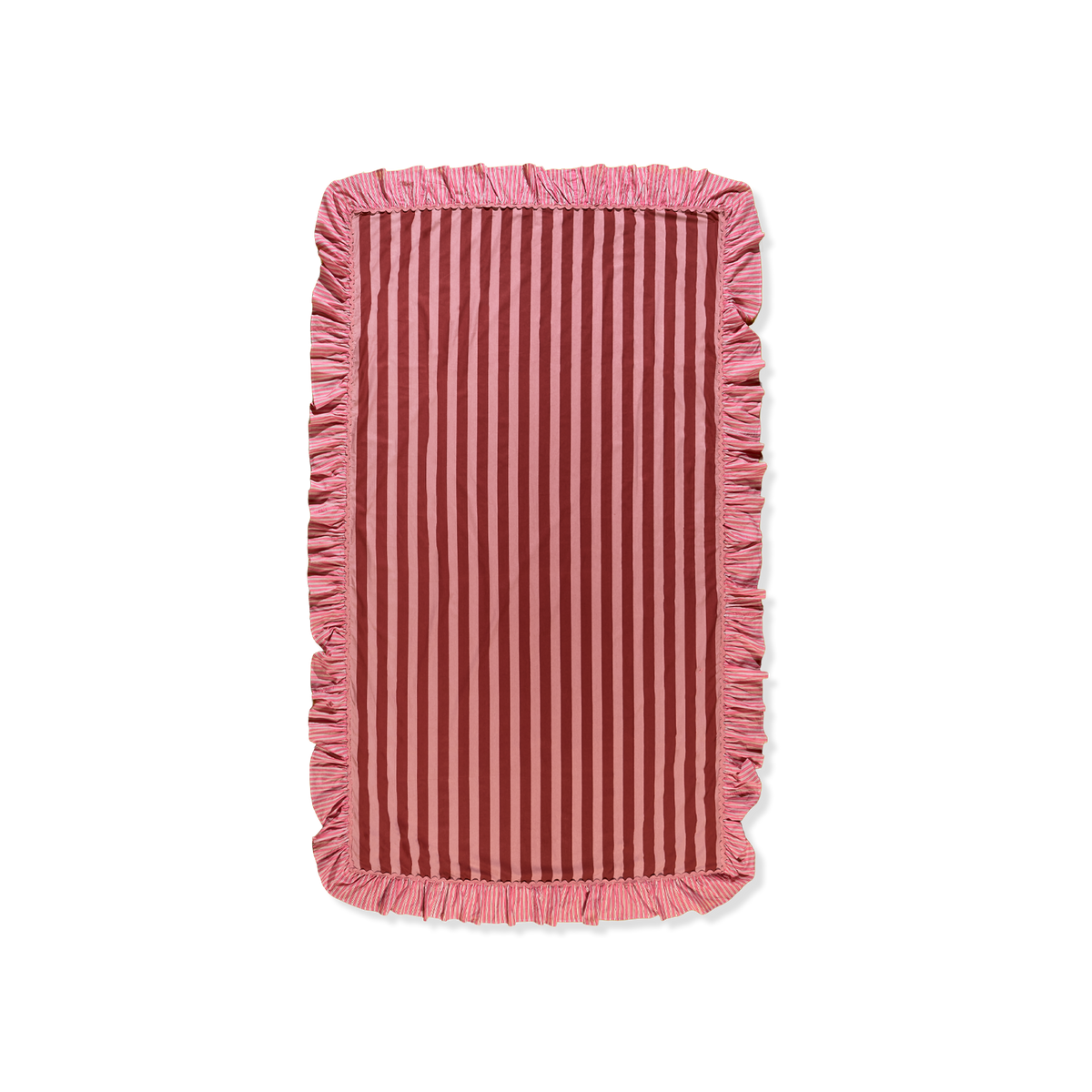 Tablecloth with Bag Pink/Burgundy Stripes