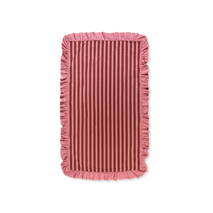 Tablecloth with Bag Pink/Burgundy Stripes