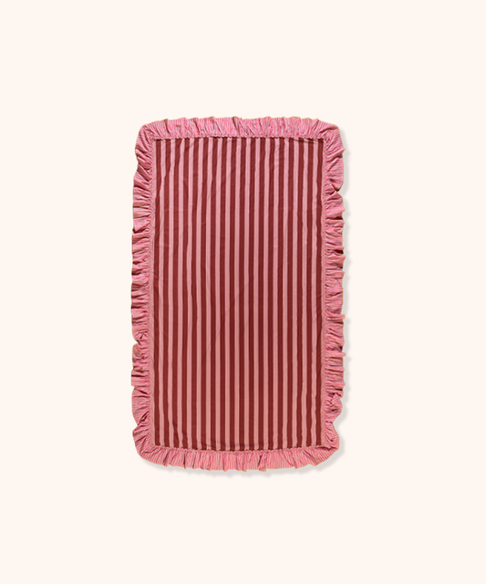 Tovaglia con Borsa Righe Rosa/Bordeaux