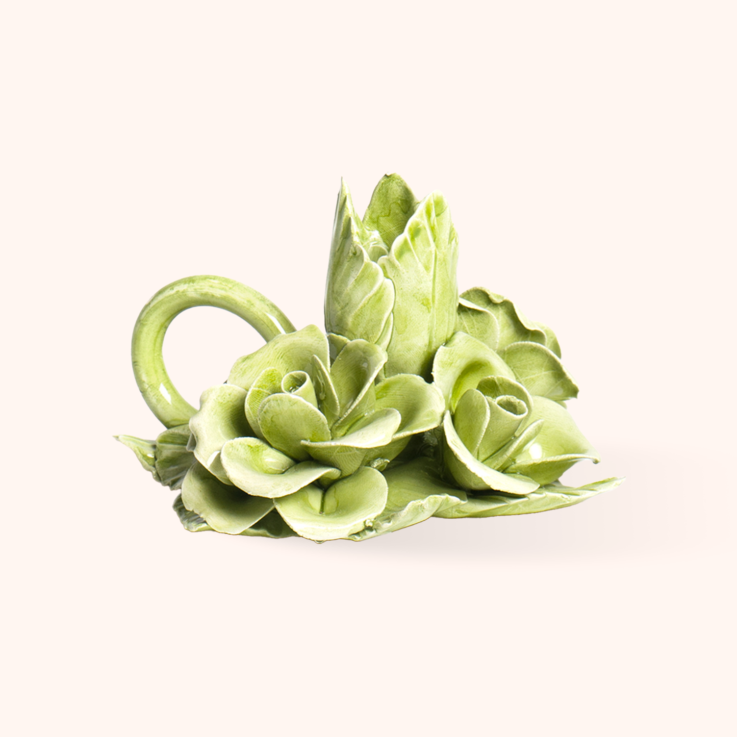 Portacandela con Anello Verde
