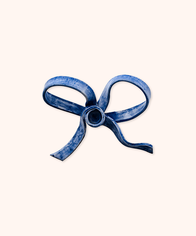 Portacandela Fiocco Blu