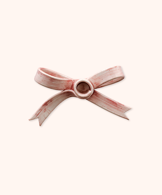 Portacandela Fiocco Rosa