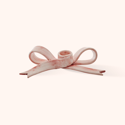 Portacandela Fiocco Rosa