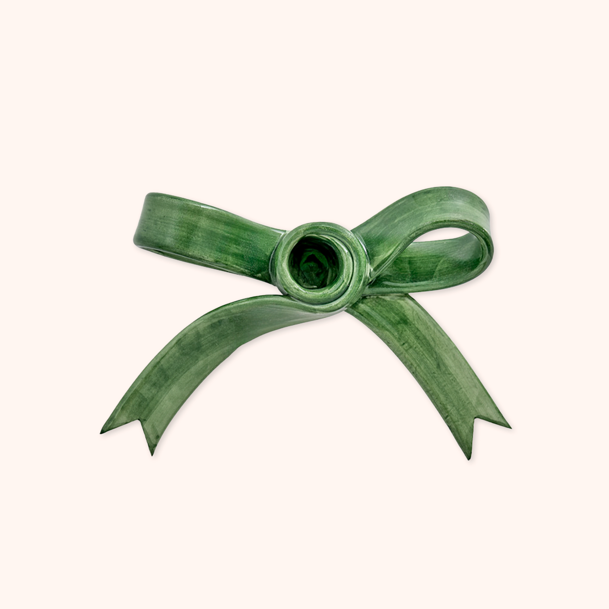 Green Bow Candle Holder