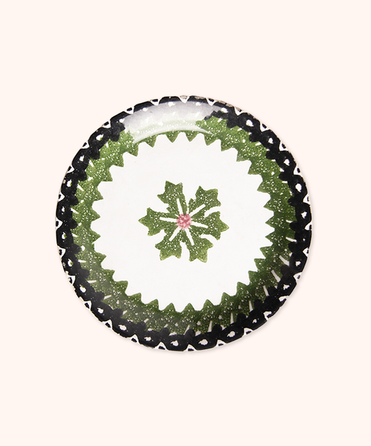Green Snowflake Serving Plate