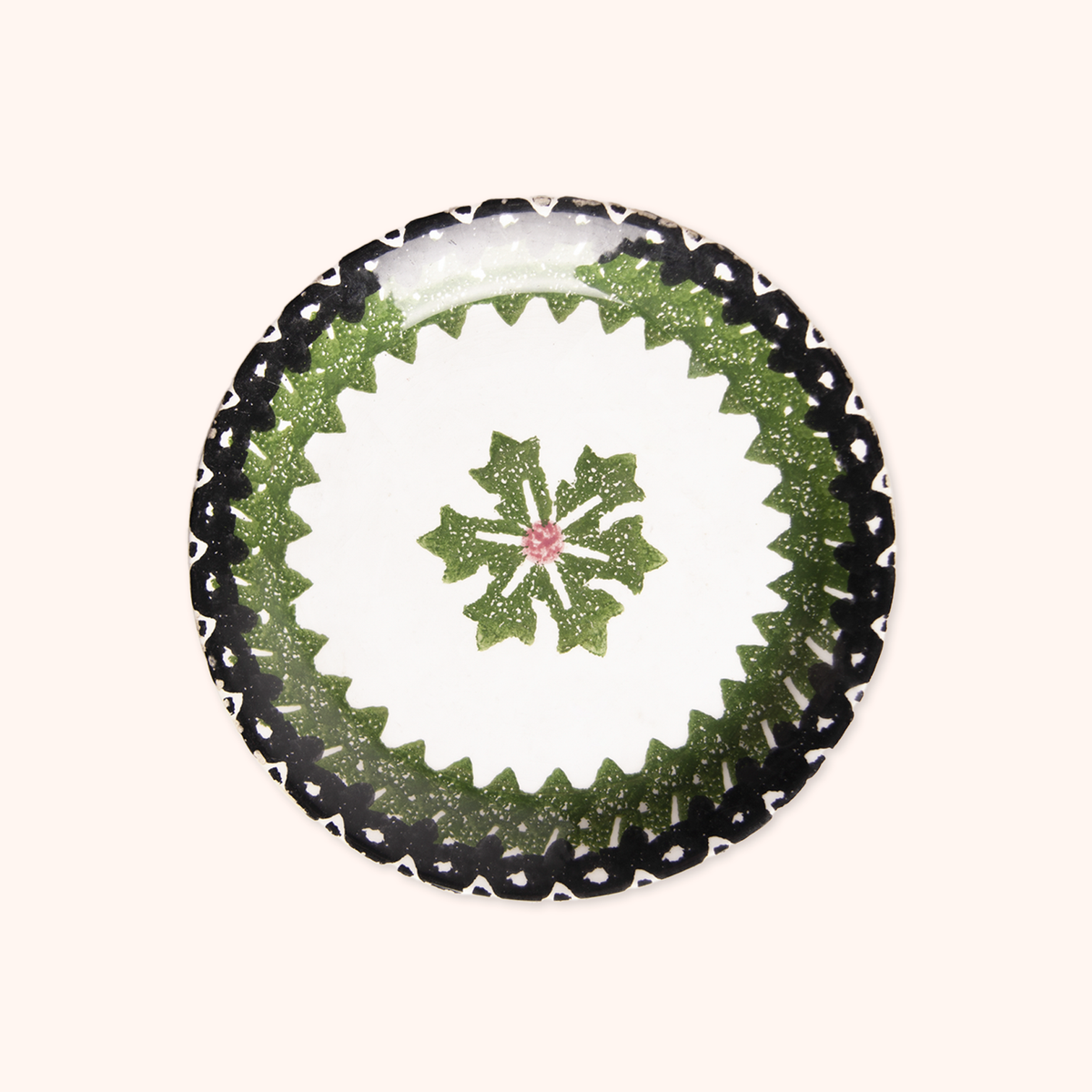 Green Snowflake Serving Plate