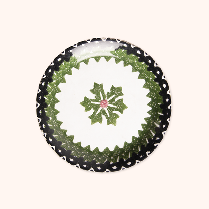 Green Snowflake Serving Plate