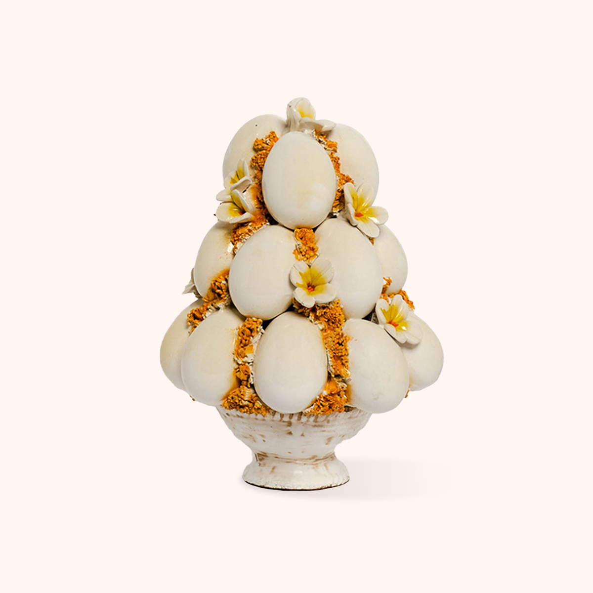 Basket with Eggs and Flowers