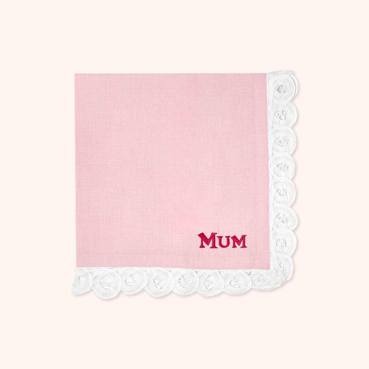 Embroidered Mum Napkin