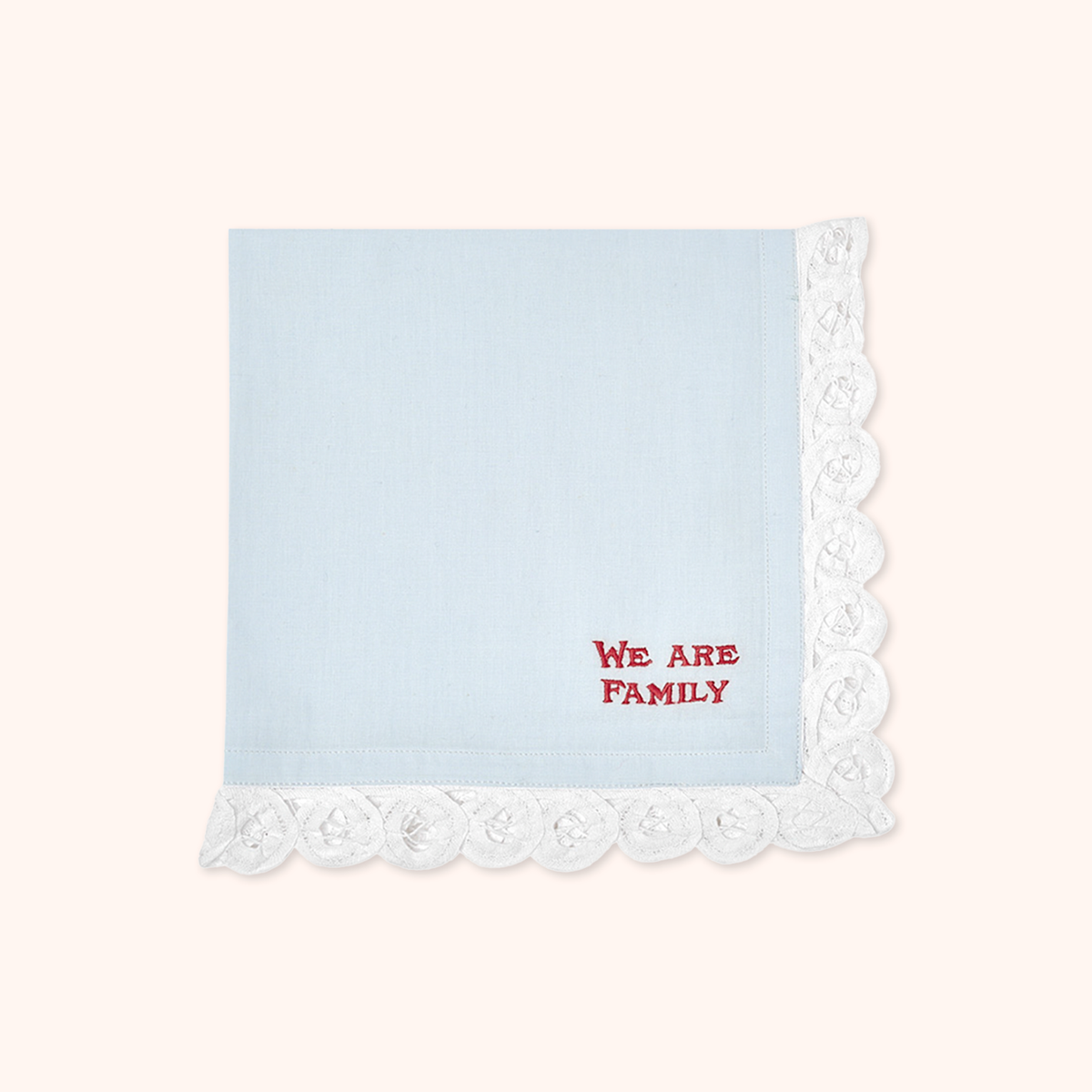 Embroidered We Are Family Napkin