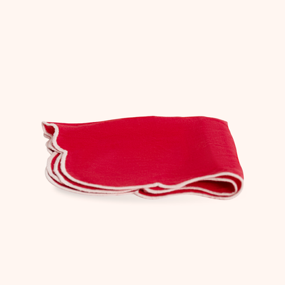 Set 2 Tovaglioli Rosso/Rosa