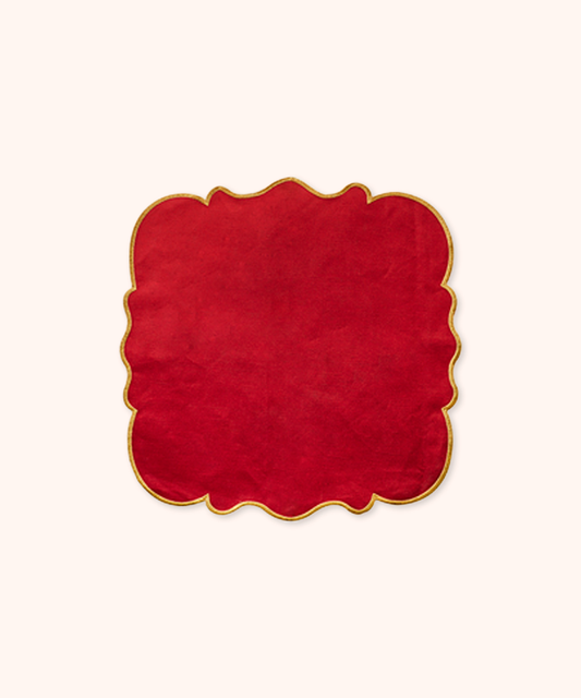 Set 2 Tovaglioli Rosso/Oro