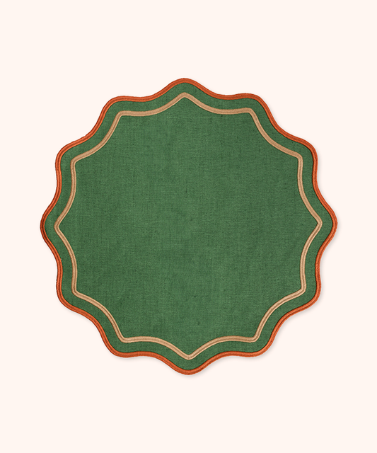Set 2 Tovagliette Verde/Arancio/Rosa