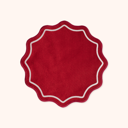 Set 2 Tovagliette Rosso/Bordeaux/Rosa