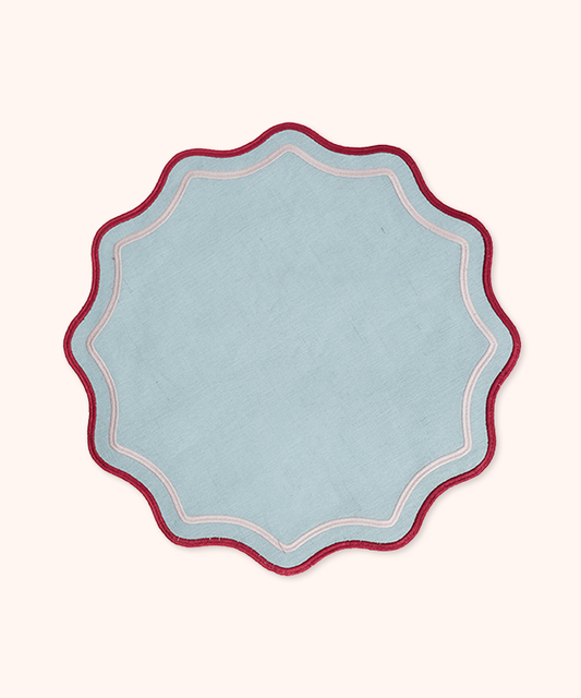 Set 2 Tovagliette Azzurro/Rosso/Rosa