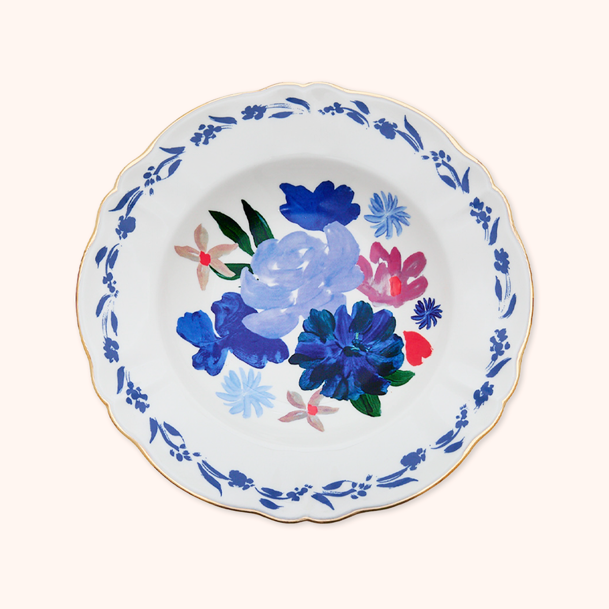 Indaco Bouquet Deep Plate