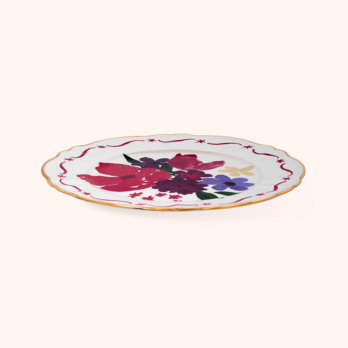 Magenta Bouquet Platter
