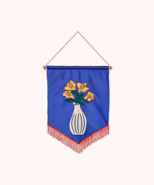 Arazzo Ricamato Fiori Gialli