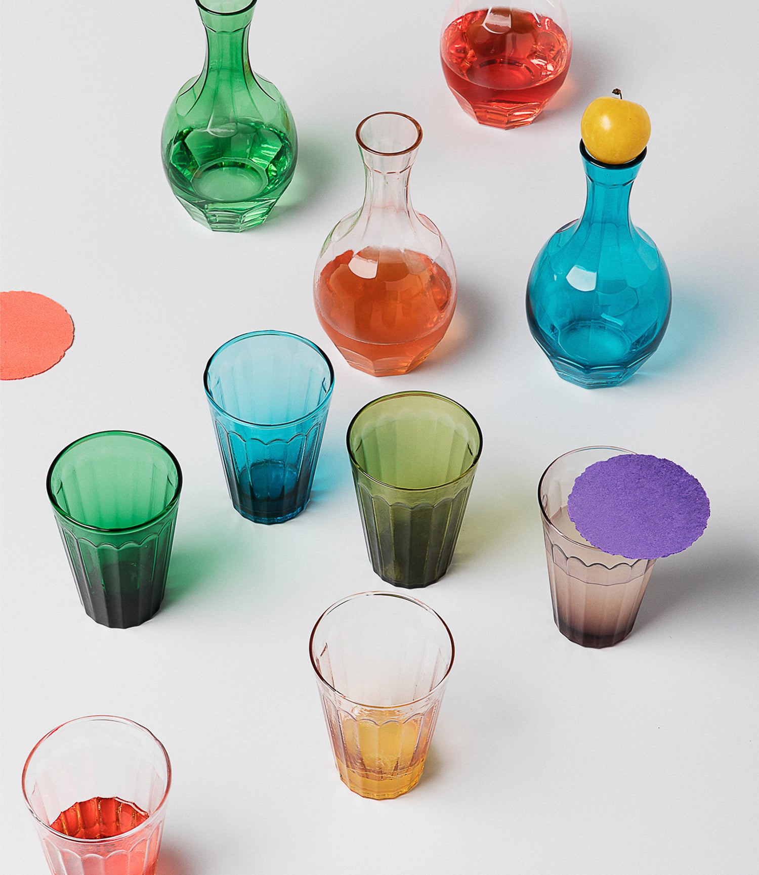 Set of 6 Light Blue Cocktail Glasses