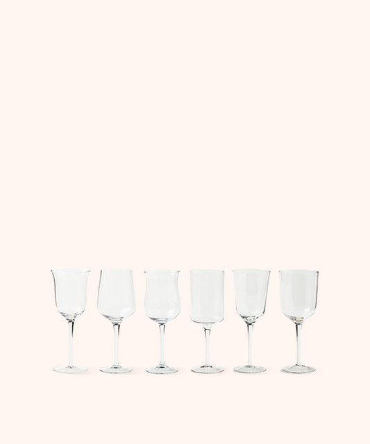 Set 6 Calici Vino Forme Assortite Trasparente