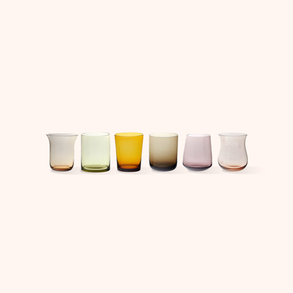 Set of 6 Tumblers Amber/Pink Nuances