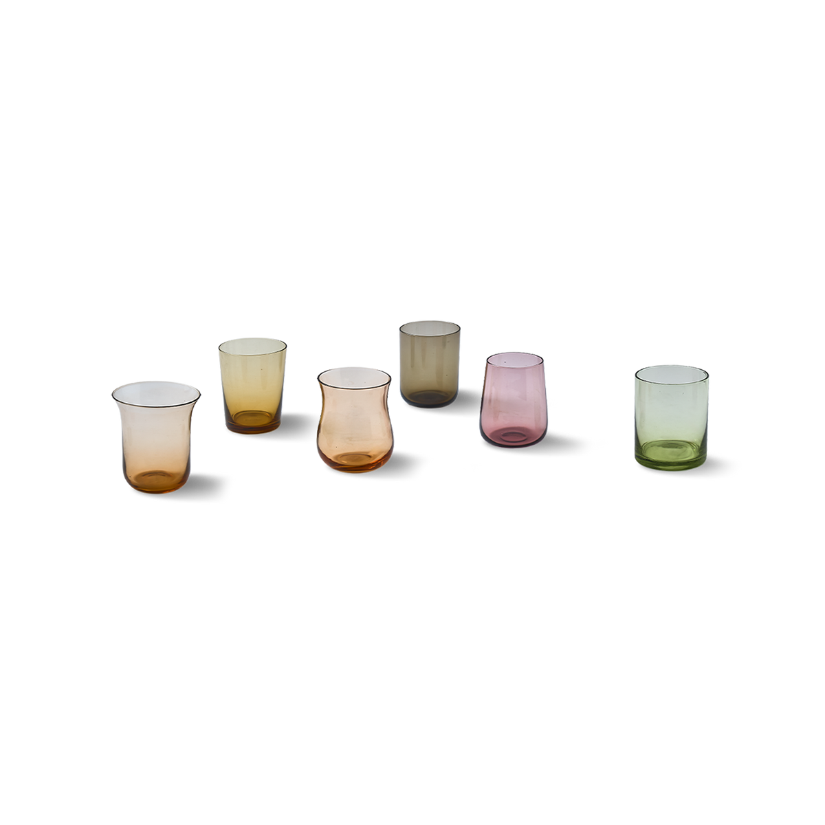 Set of 6 Tumblers Amber/Pink Nuances