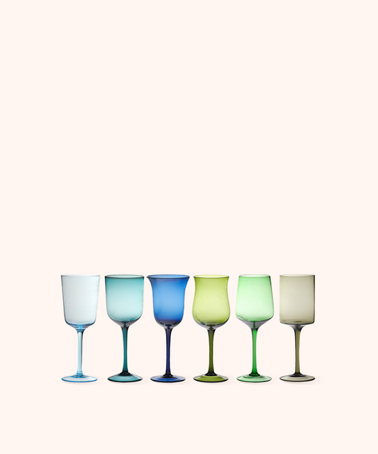 Set 6 Calici Vino Nuance Blu/Verde