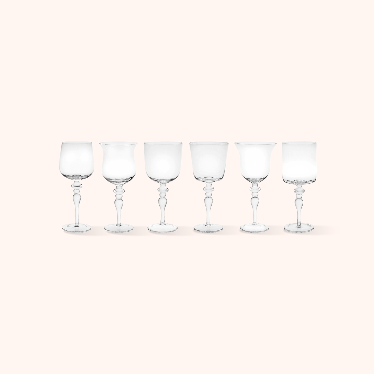 Set of 6 Clear Goblets