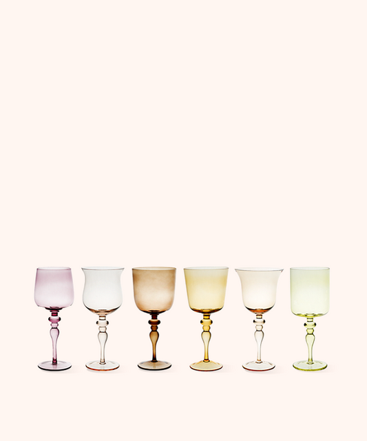 Set 6 Calici Vino Nuance Ambra/Rosa