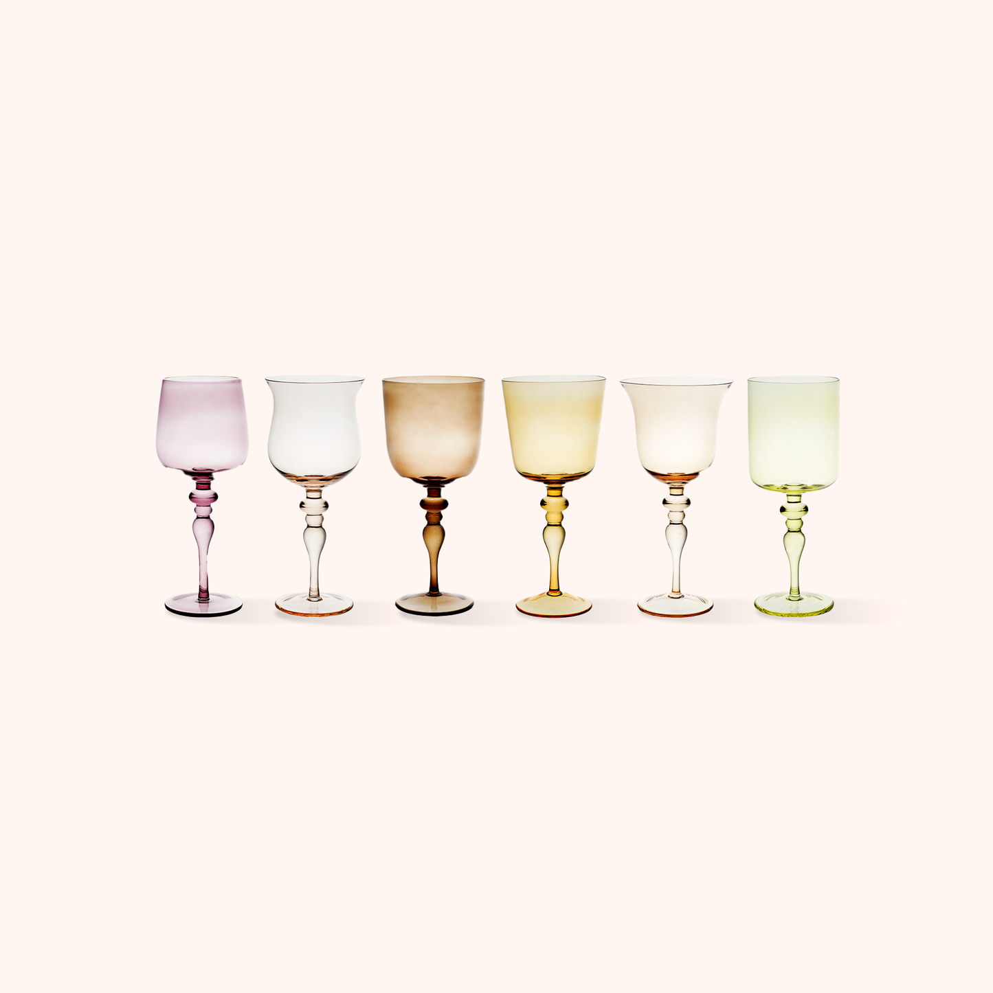 Set 6 Calici Vino Nuance Ambra/Rosa