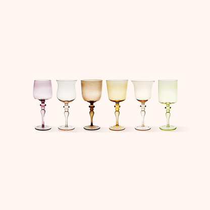 Set 6 Calici Vino Nuance Ambra/Rosa