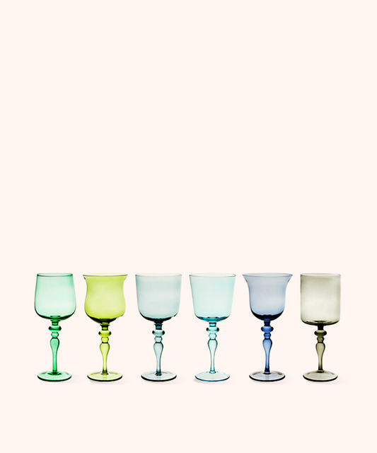 Set 6 Calici Vino Nuance Blu/Verde
