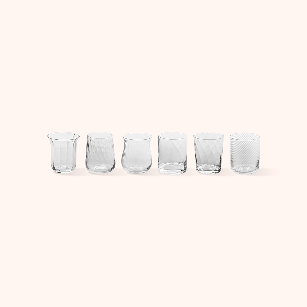 Set 6 Tumbler Texture Trasparente
