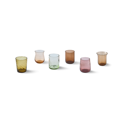 Set 6 Tumblers Textures Amber/Pink Nuances
