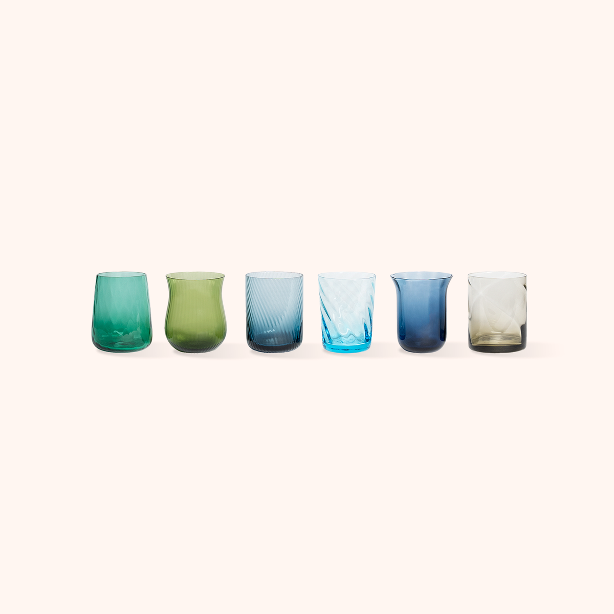 Set 6 Tumbler Texture Nuance Blu/Verde