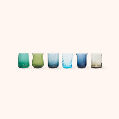 Set 6 Tumbler Texture Nuance Blu/Verde