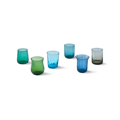 Set 6 Tumbler Texture Nuance Blu/Verde