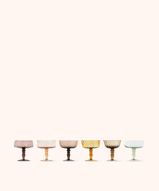 Set 6 Coppette Champagne Texture Nuance Ambra/Rosa